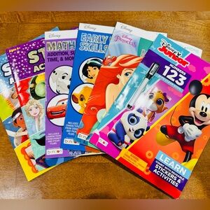 Kids Coloring & Learning Activity Books Lot of 6 All New Disney Bendon Books